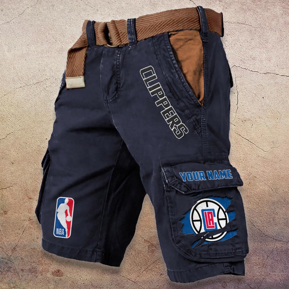 Sportswearmerch Los Angeles Clippers NBA Denim Short For Fan