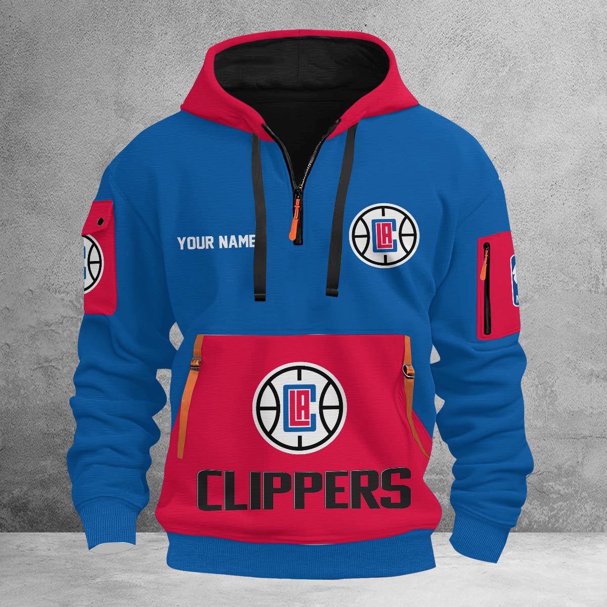 Sportswearmerch Los Angeles Clippers NBA Half Zip Hoodie Personalized For Fan