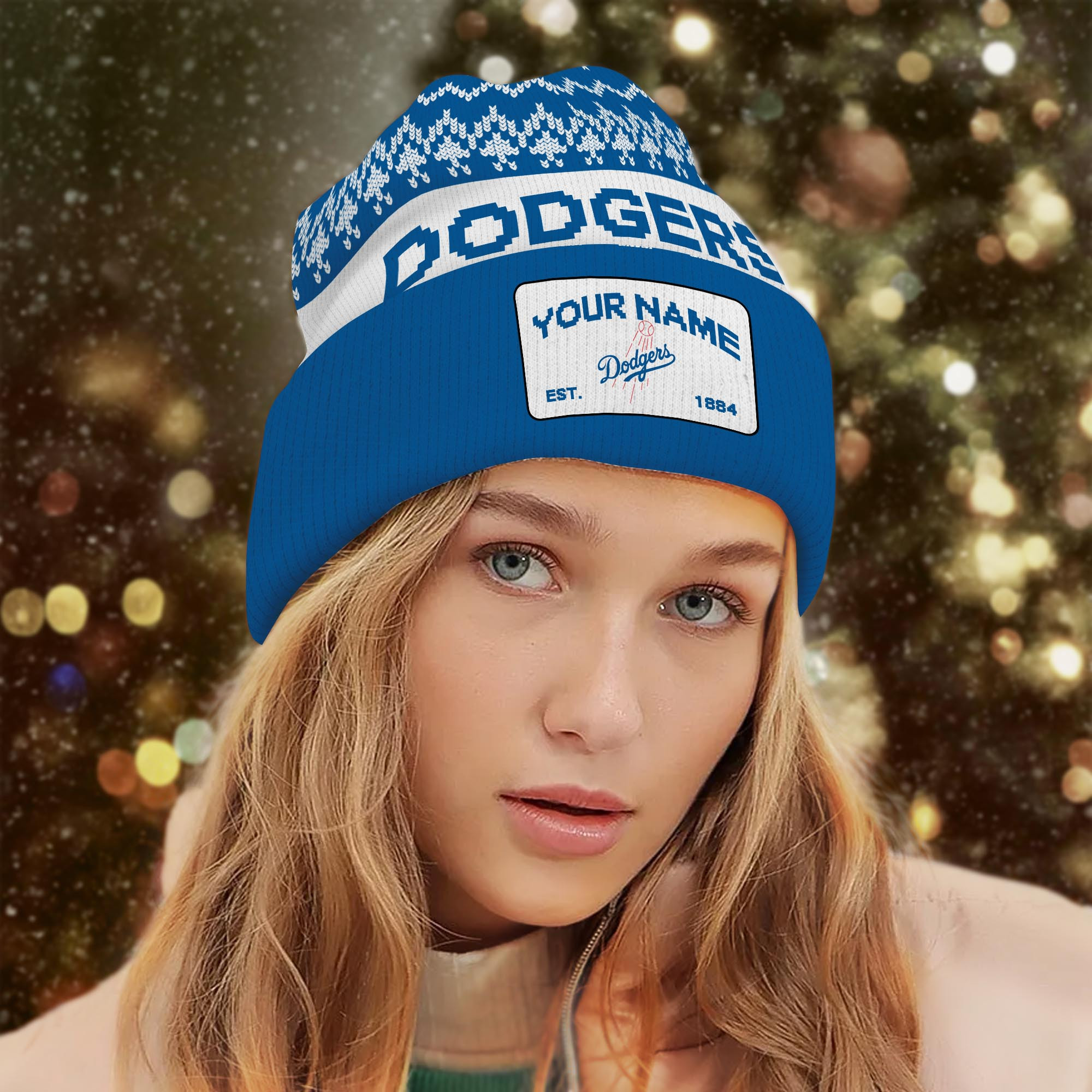 Sportswearmerch Los Angeles Dodgers MLB Christmas Beanie Hat For Fan