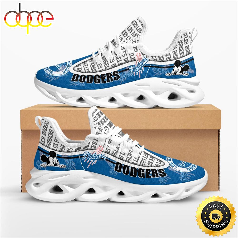 Sportswearmerch Los Angeles Dodgers MLB Mickey Mouse Max Soul Shoes Sneakers For Men And Women