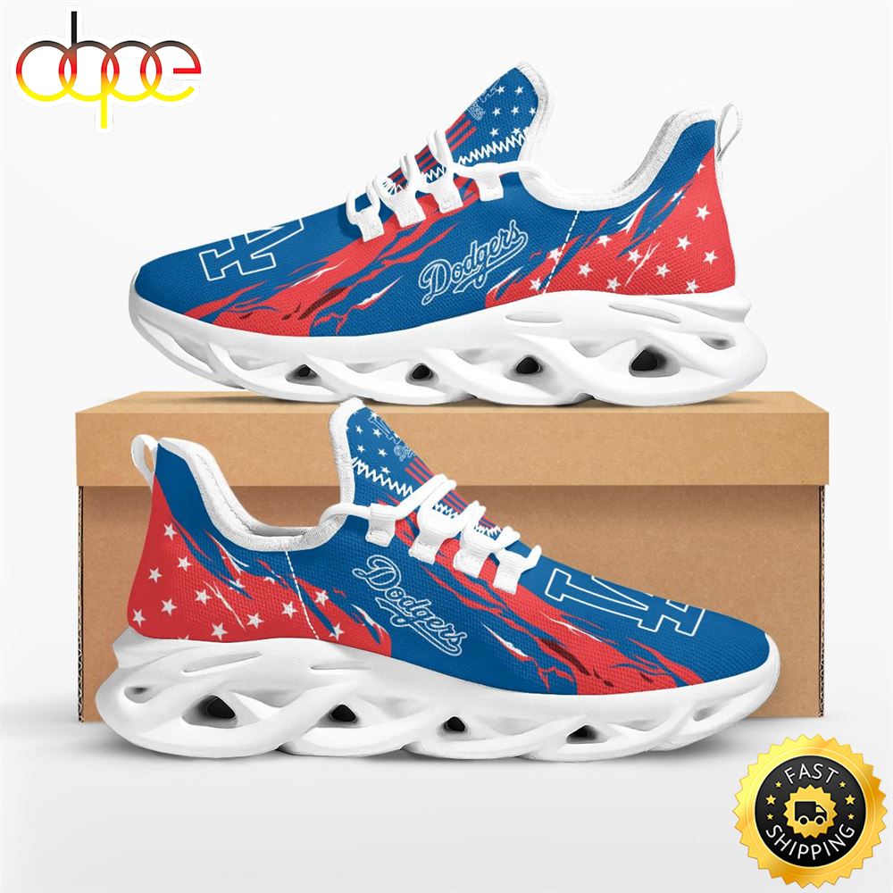 Sportswearmerch Los Angeles Dodgers MLB Stars and Stripes Max Soul Shoes Sneakers For Men And Women