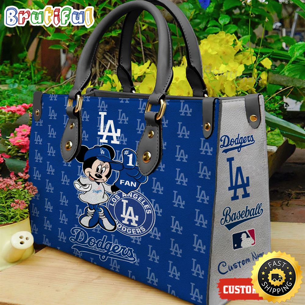 Sportswearmerch Los Angeles Dodgers MLB x Minnie Leather Handbag For Fan