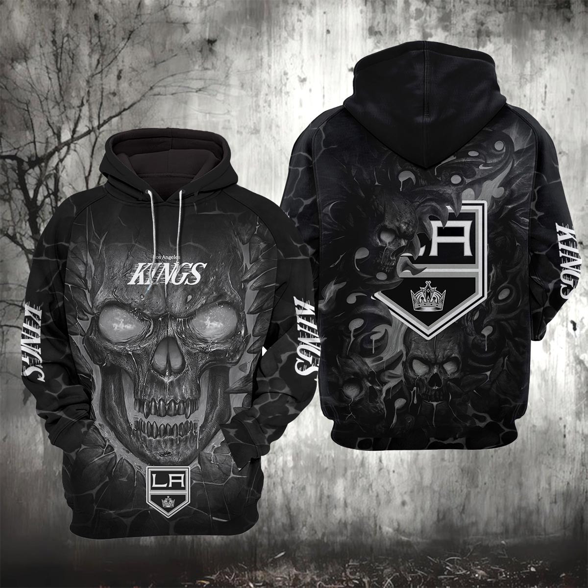Sportswearmerch Los Angeles Kings NHL Lava Skull Hoodie For Fan