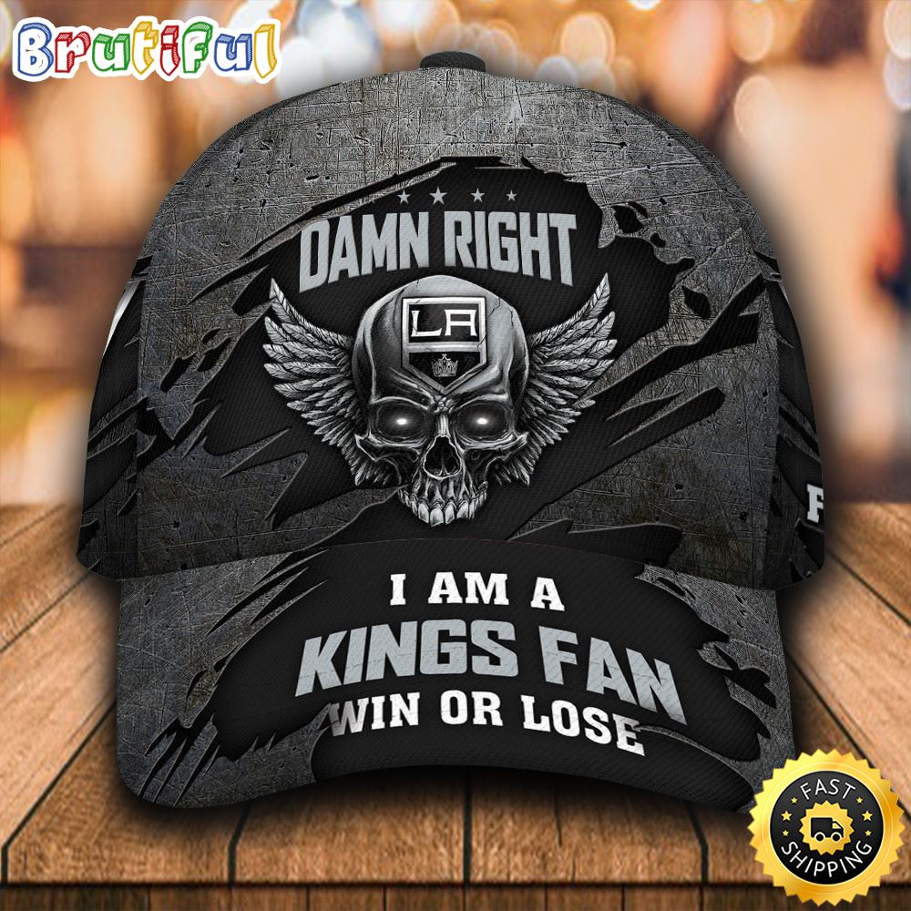 Sportswearmerch Los Angeles Kings NHL Skull Damn Right Classic Cap For Fan