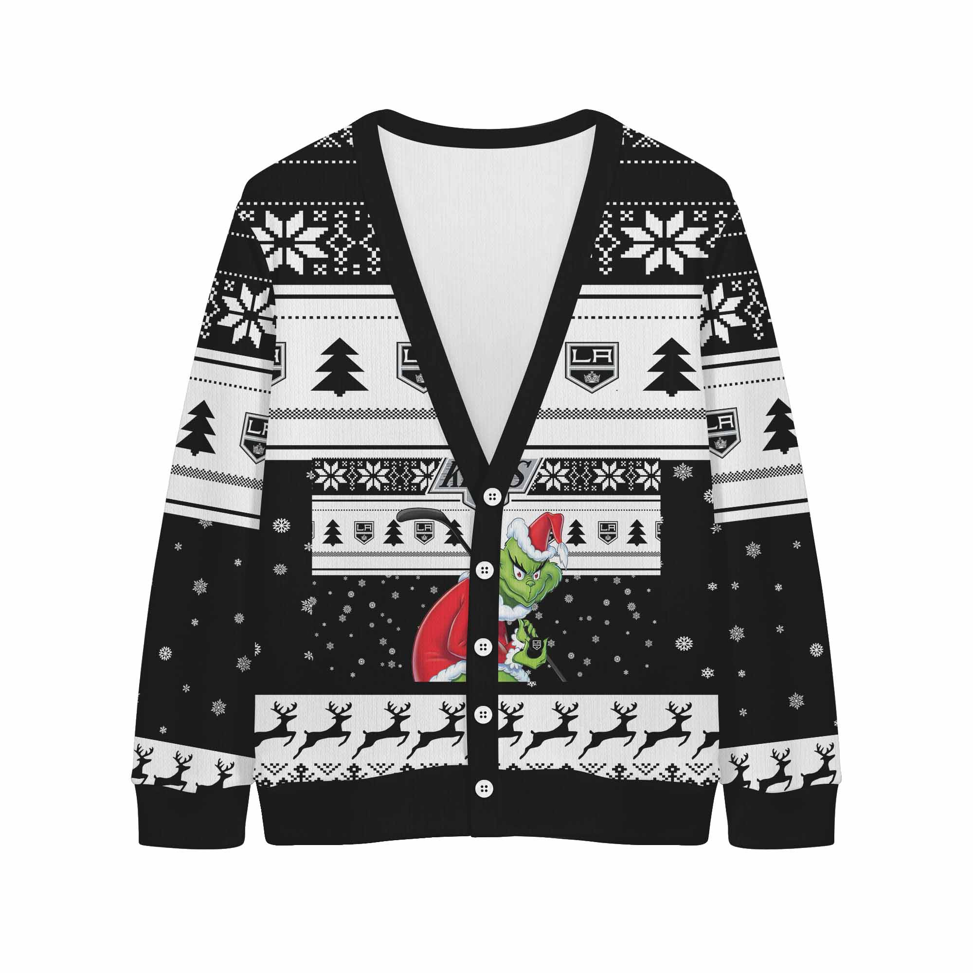 Sportswearmerch Los Angeles Kings NHL x Grinch Christmas Cardigan For Fan