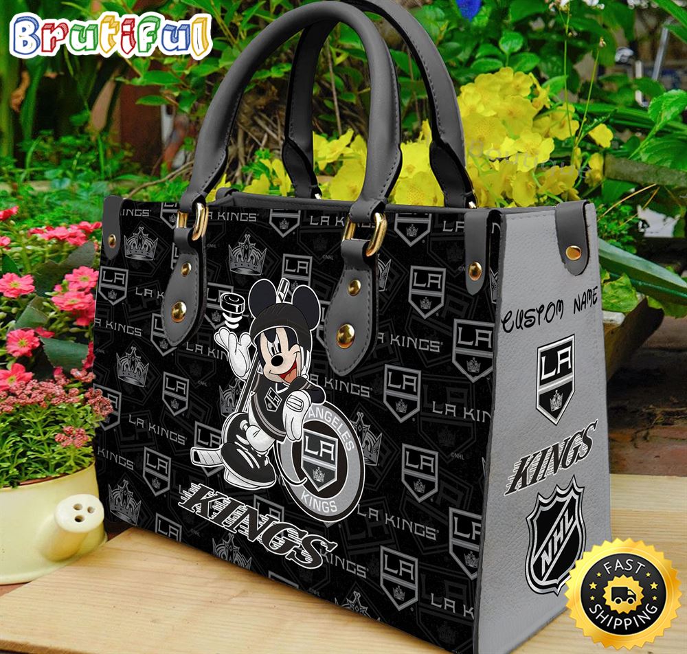 Sportswearmerch Los Angeles Kings NHL x Mickey Leather Handbag For Fan