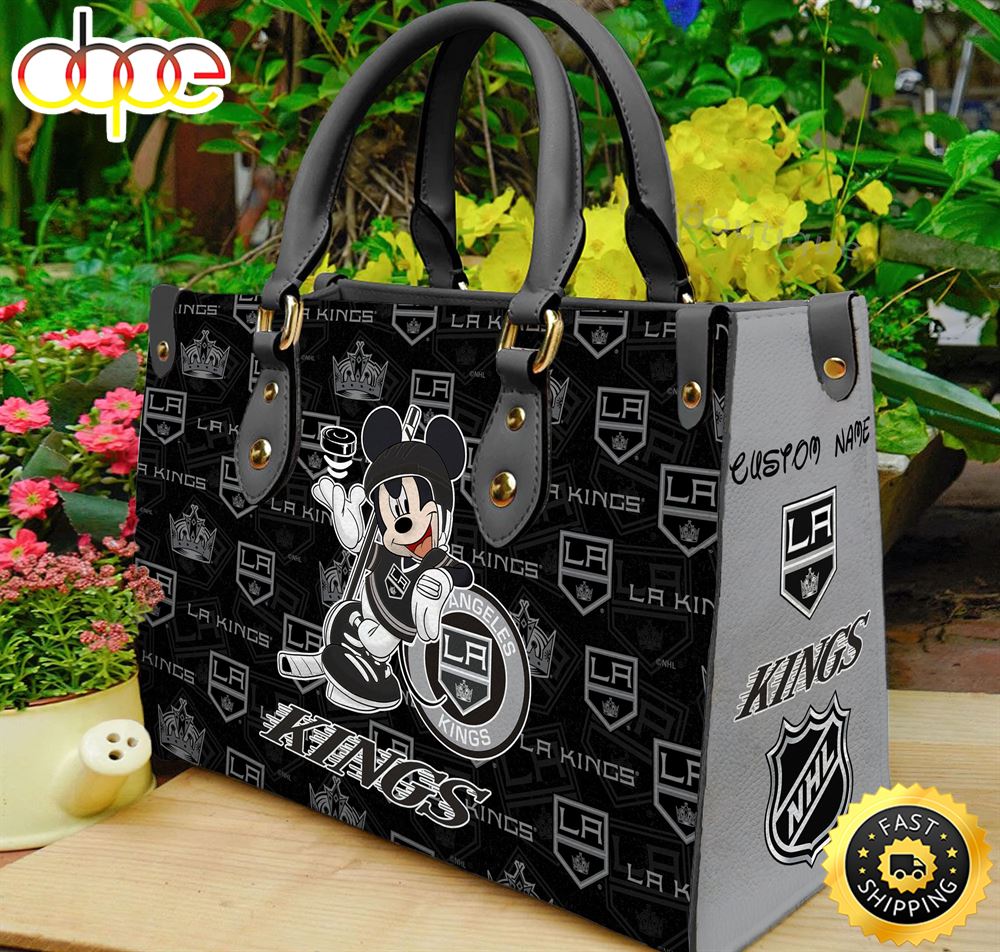 Sportswearmerch Los Angeles Kings NHL x Mickey Women Leather Hand Bag For Fan