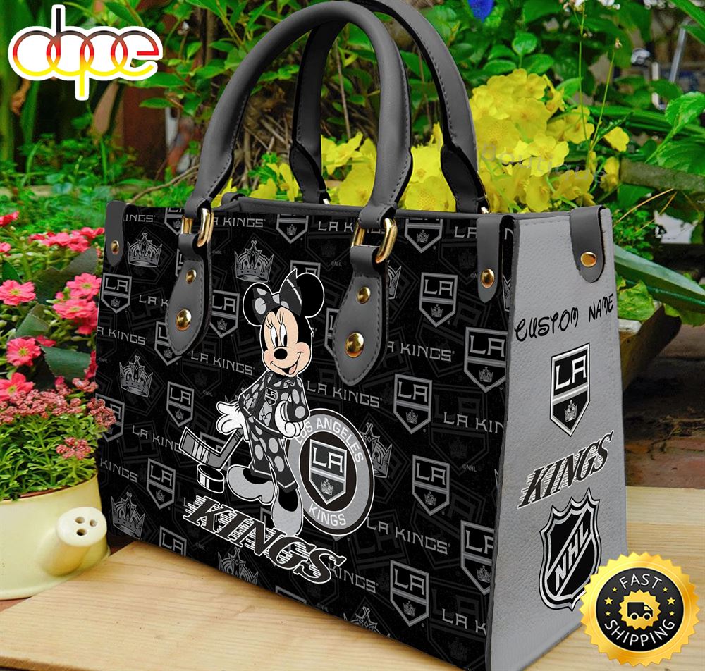Sportswearmerch Los Angeles Kings NHL x Minnie Women Leather Hand Bag For Fan