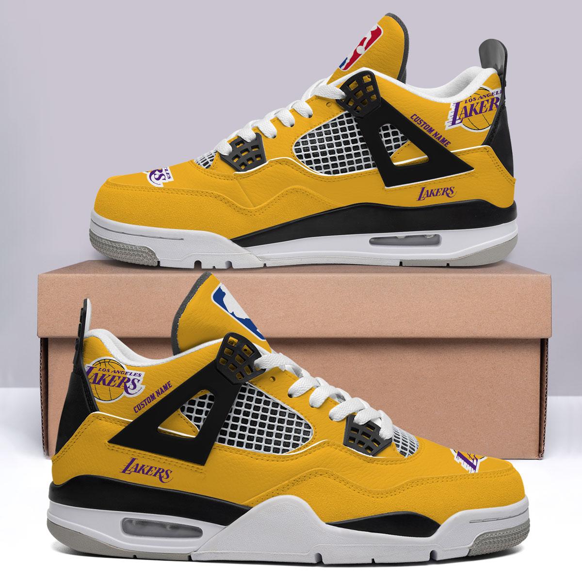 Sportswearmerch Los Angeles Lakers NBA Air Jordan 4 SnAJ4 Sneakers Shoes For Men And Women