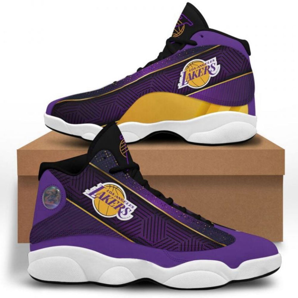 Sportswearmerch Los Angeles Lakers NBA AJ13 Sneakers Shoes For Men And Women