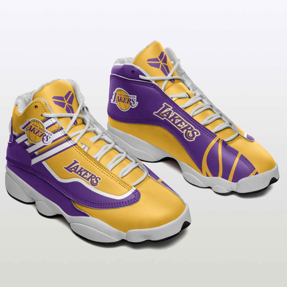 Sportswearmerch Los Angeles Lakers NBA AJ13 Sneakers Shoes For Men And Women