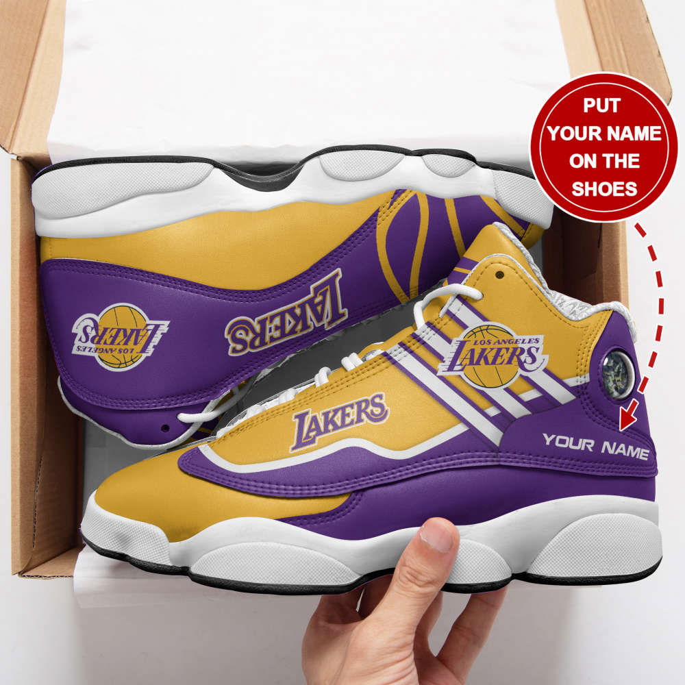 Sportswearmerch Los Angeles Lakers NBA AJ13 Sneakers Shoes For Men And Women