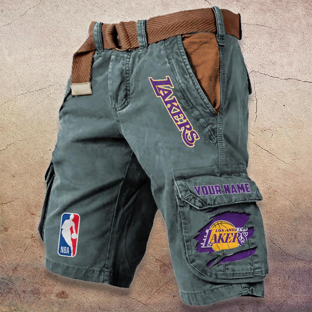 Sportswearmerch Los Angeles Lakers NBA Denim Short For Fan