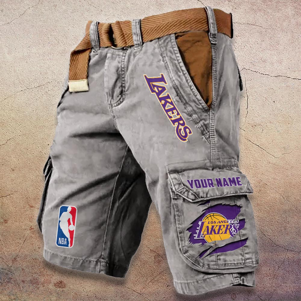 Sportswearmerch Los Angeles Lakers NBA Denim Short For Fan