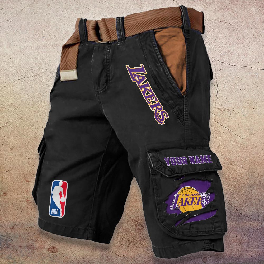 Sportswearmerch Los Angeles Lakers NBA Denim Short For Fan