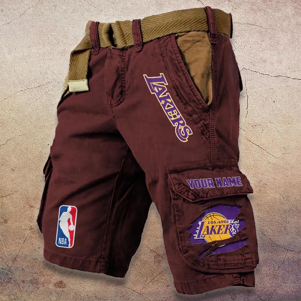 Sportswearmerch Los Angeles Lakers NBA Denim Short For Fan
