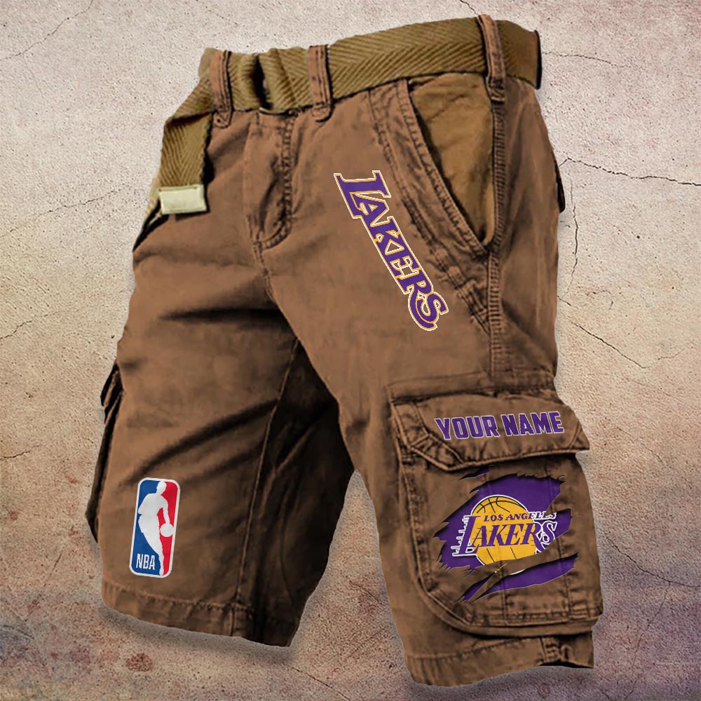 Sportswearmerch Los Angeles Lakers NBA Denim Short For Fan