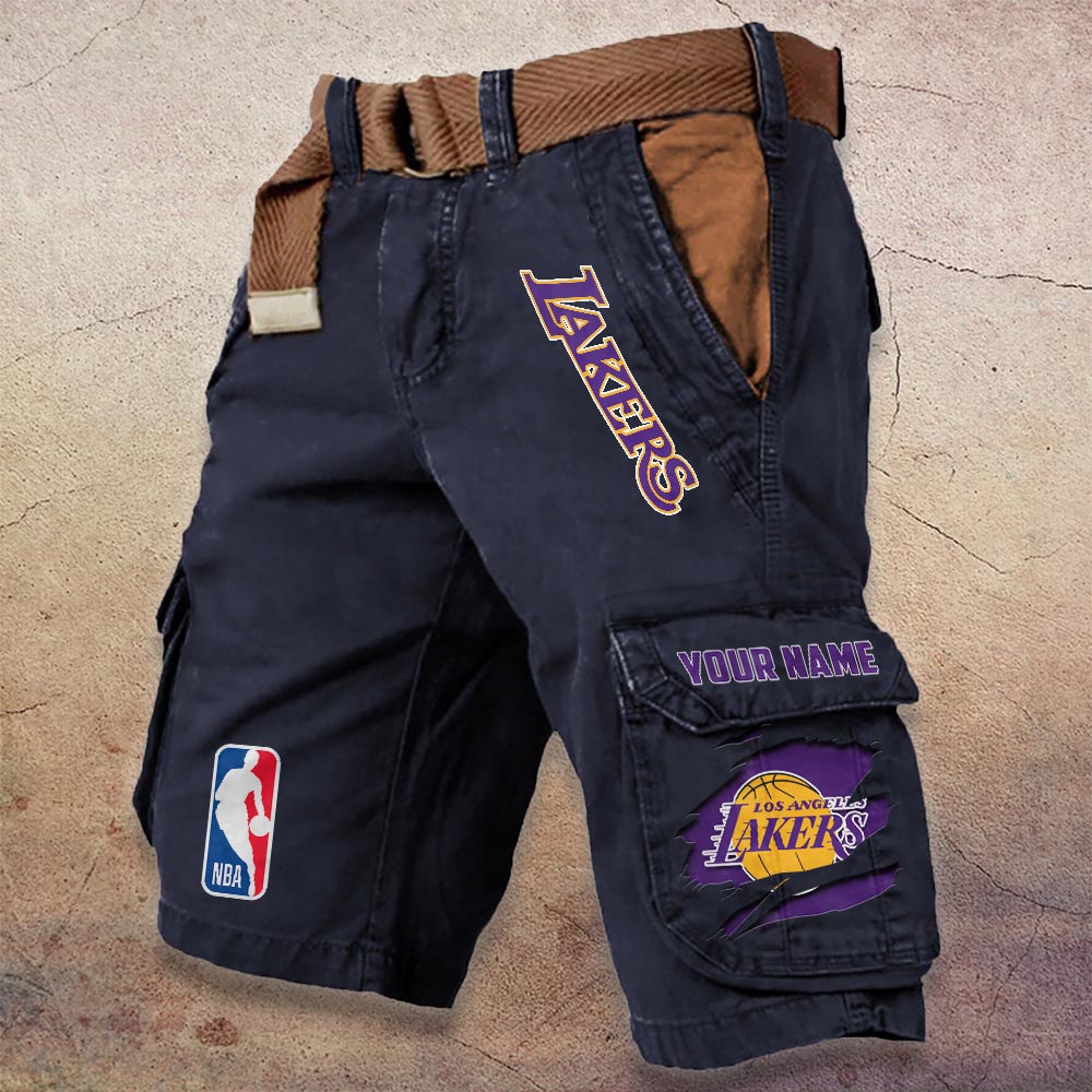 Sportswearmerch Los Angeles Lakers NBA Denim Short For Fan