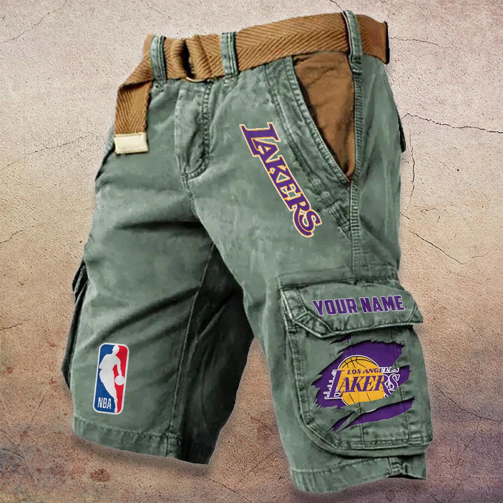 Sportswearmerch Los Angeles Lakers NBA Denim Short For Fan