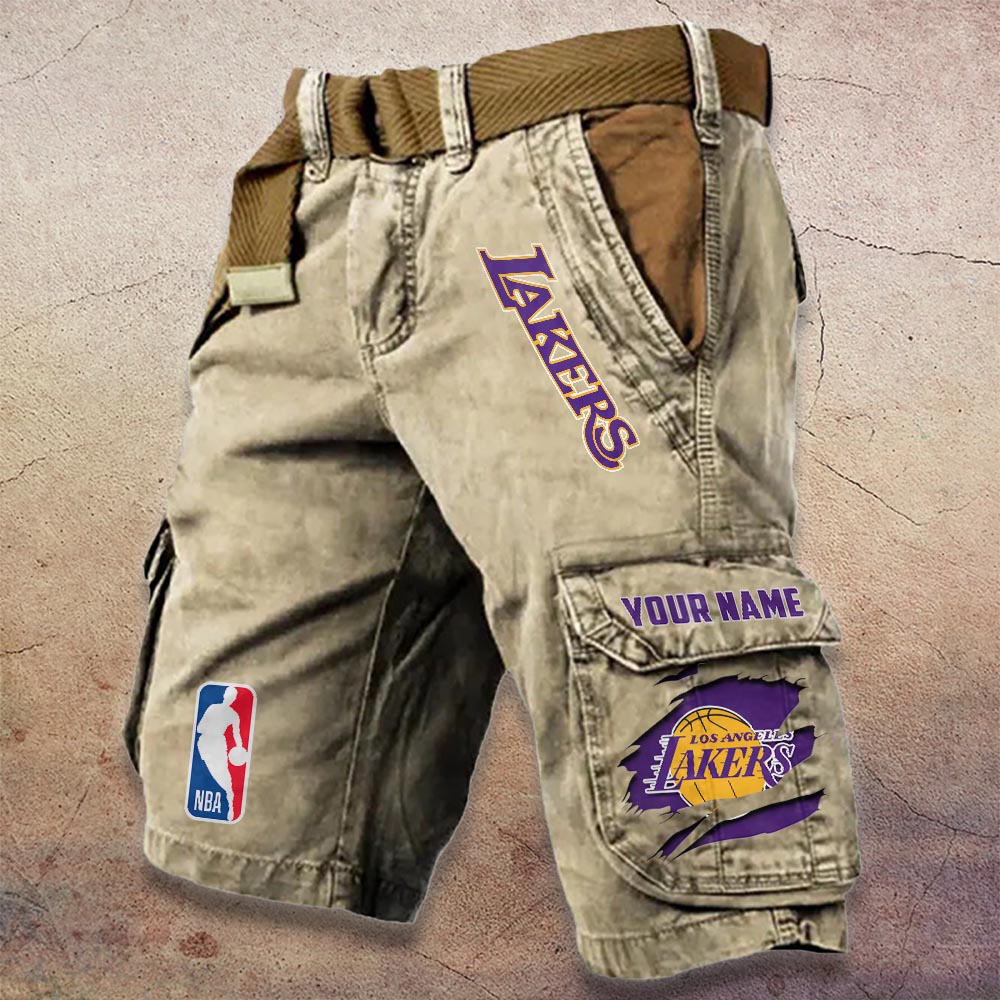 Sportswearmerch Los Angeles Lakers NBA Denim Short For Fan