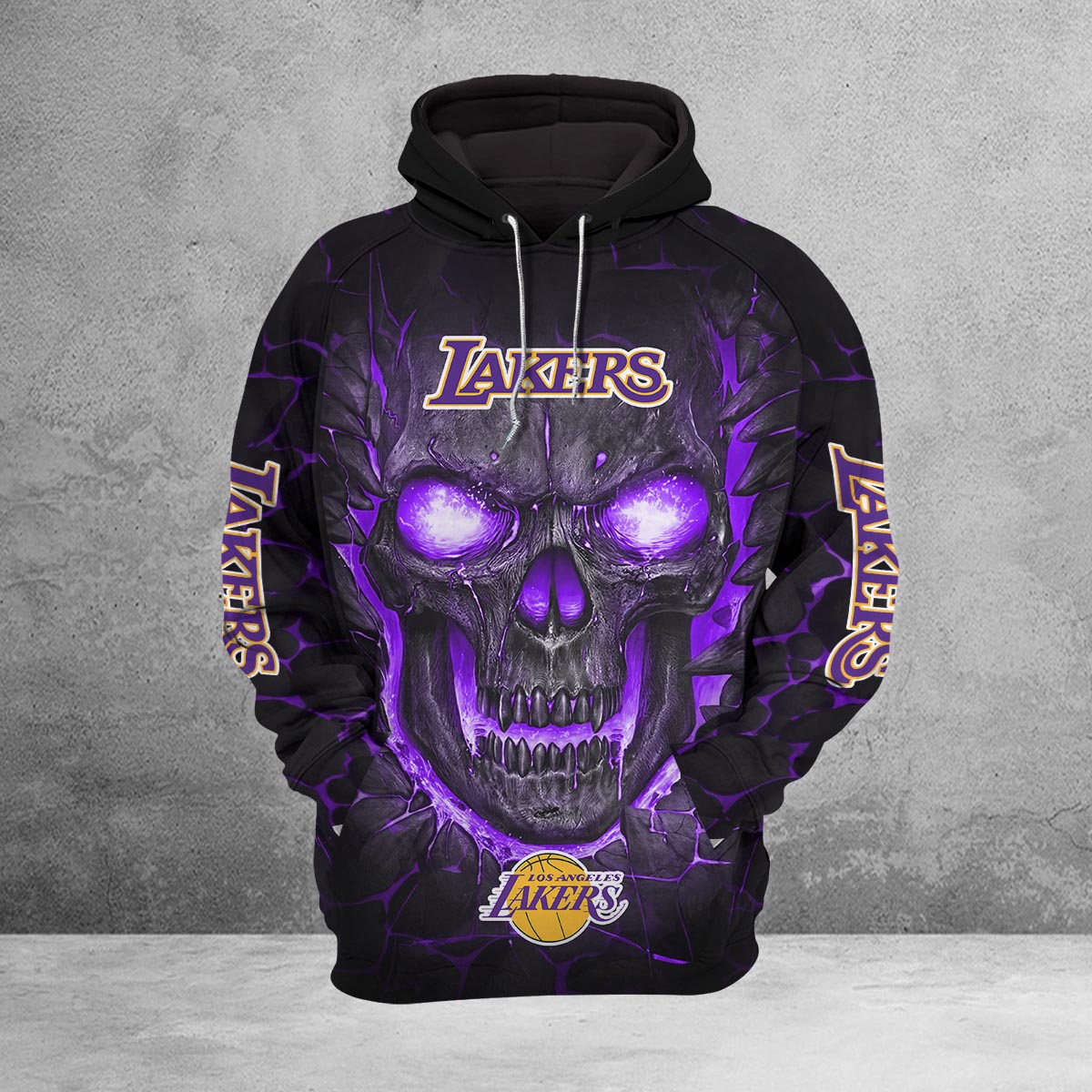 Sportswearmerch Los Angeles Lakers NBA Lava Skull Hoodie For Fan