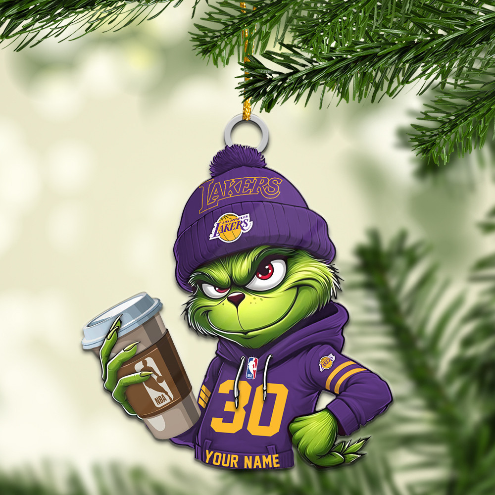 Sportswearmerch Los Angeles Lakers NBA Personalized Acrylic Ornament For Fans