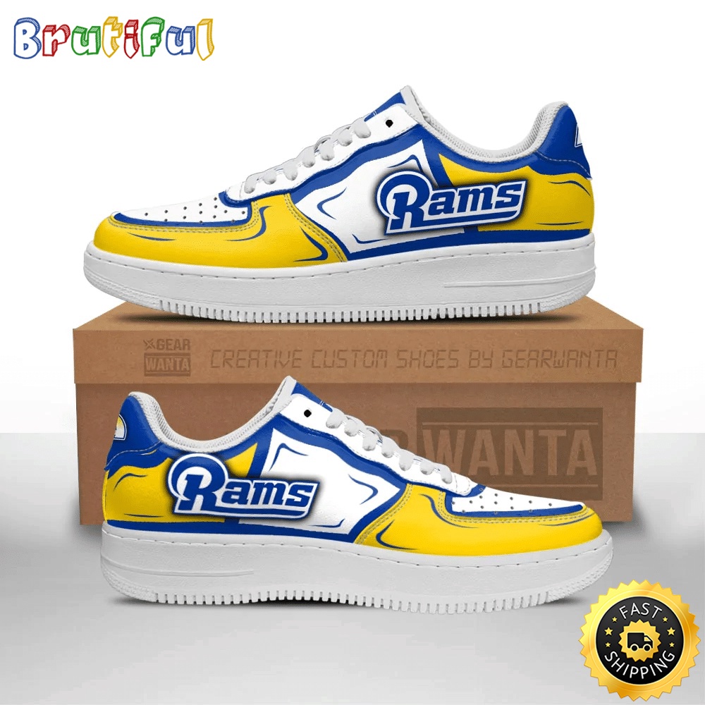 Sportswearmerch Los Angeles Rams NFL Air Low-Top Sneakers Shoes For Men And Women