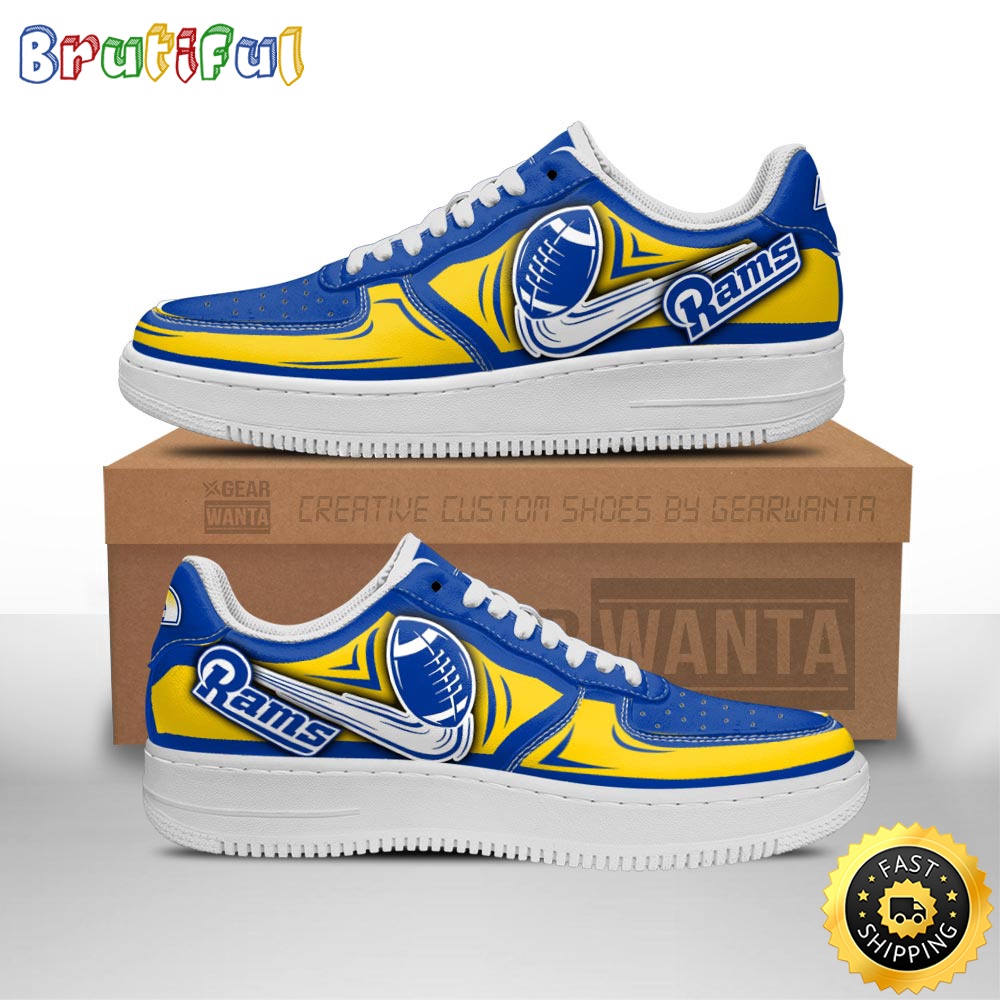 Sportswearmerch Los Angeles Rams NFL Air Low-Top Sneakers Shoes For Men And Women