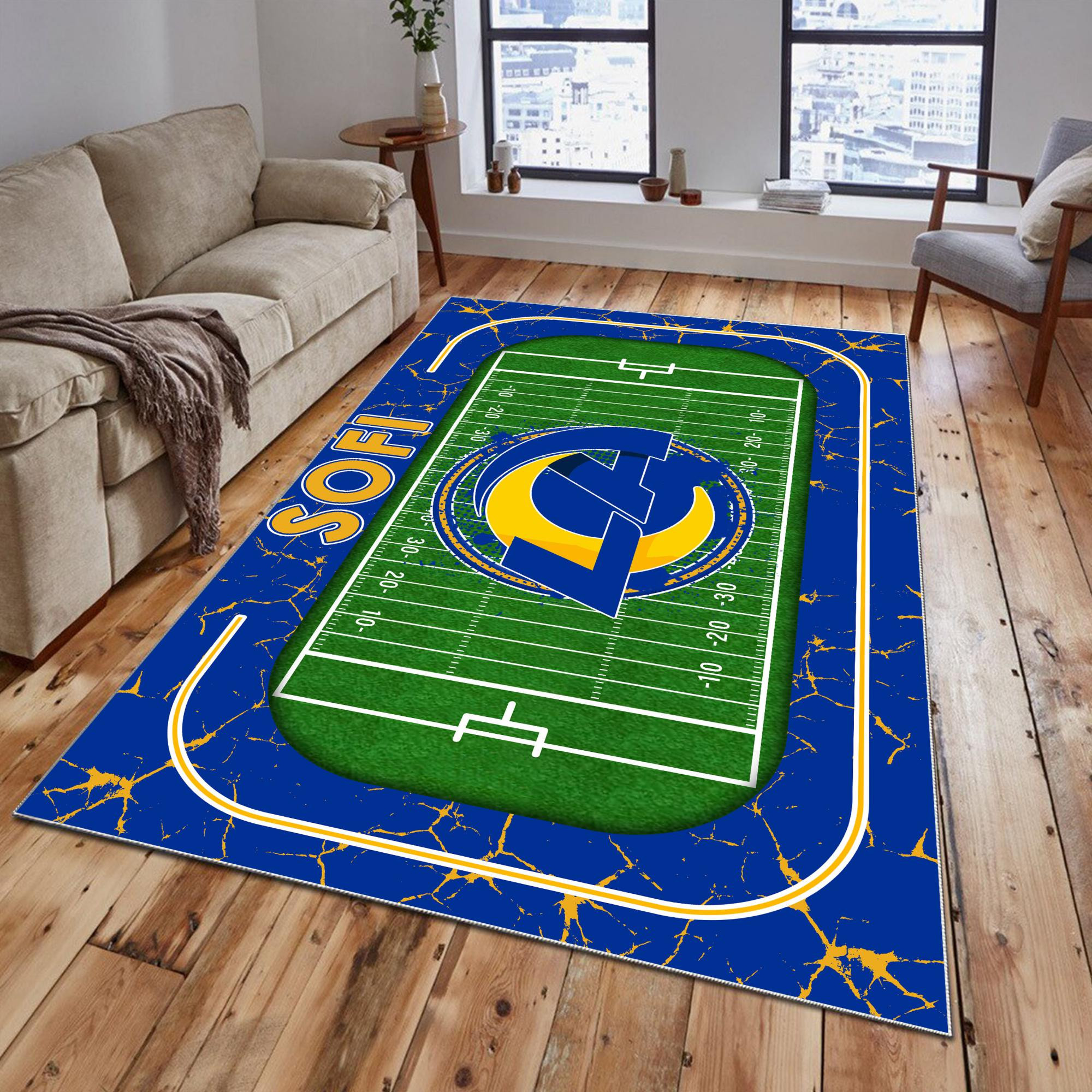 Sportswearmerch Los Angeles Rams NFL Area Rug For Fan
