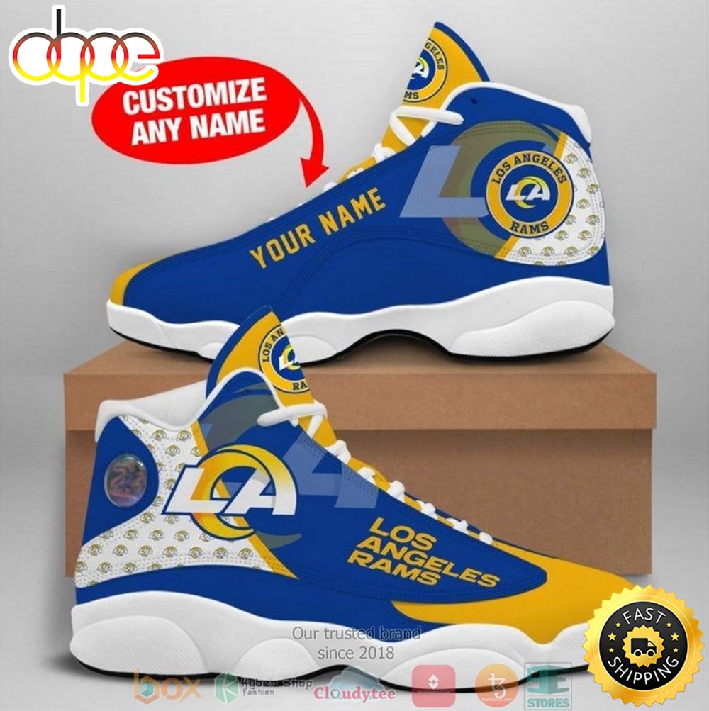 Sportswearmerch Los Angeles Rams NFL Big Logo Football AJ13 Sneakers Shoes For Men And Women