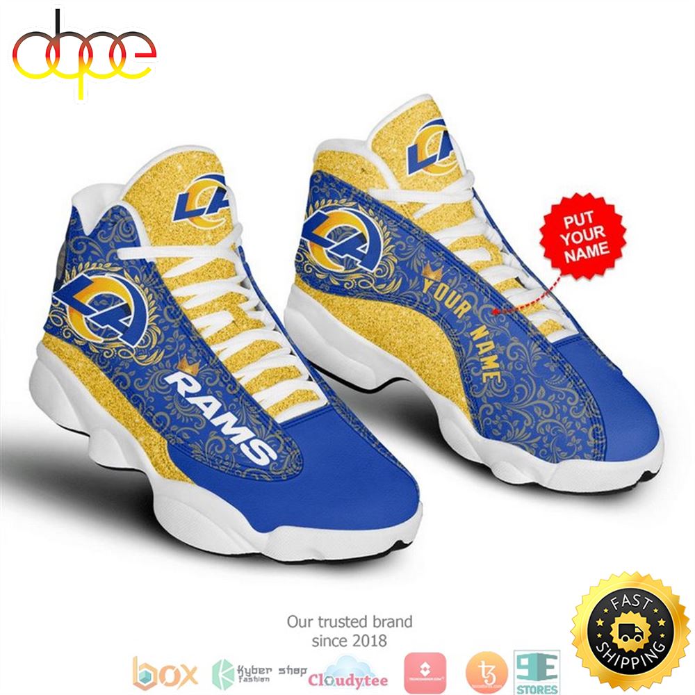 Sportswearmerch Los Angeles Rams NFL Football AJ13 Sneakers Shoes For Men And Women