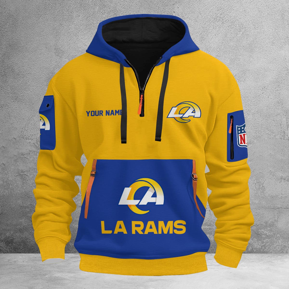 Sportswearmerch Los Angeles Rams NFL Half Zip Hoodie For Fan