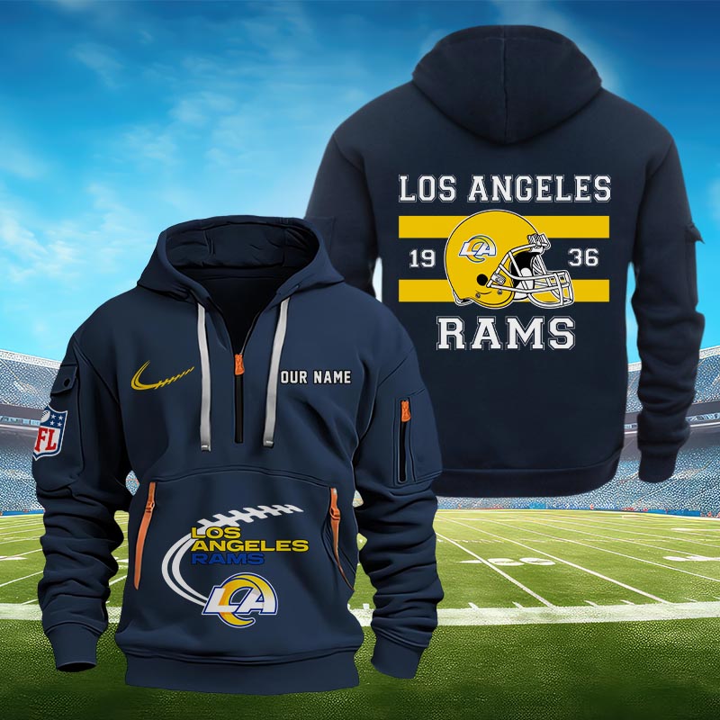 Sportswearmerch Los Angeles Rams NFL Half Zip Hoodie Personalized For Fan