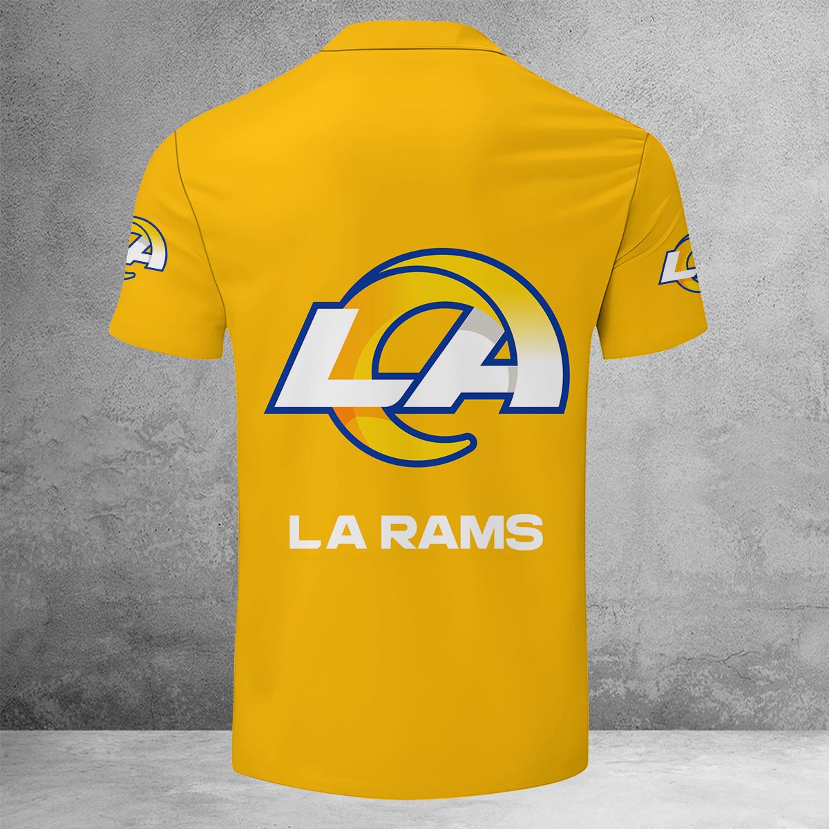 Sportswearmerch Los Angeles Rams NFL Lapel Zip Polo Shirt For Fan