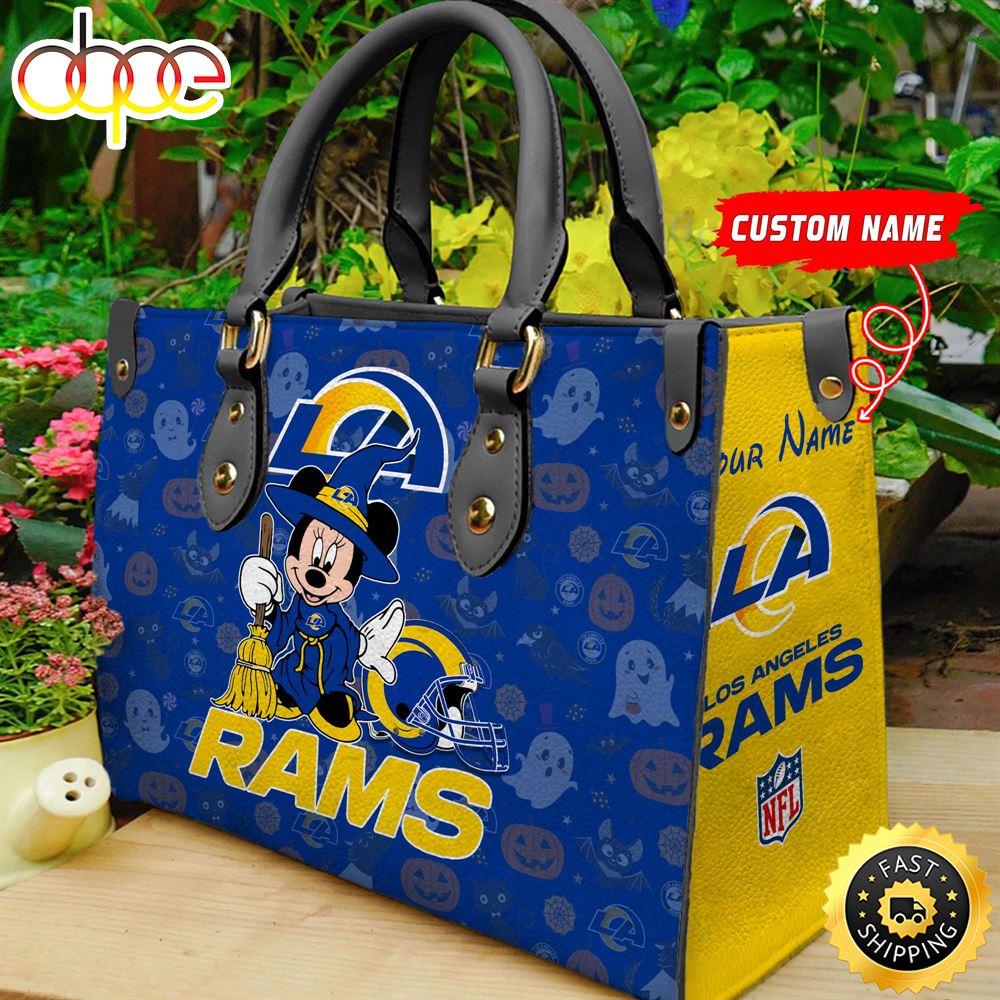 Sportswearmerch Los Angeles Rams NFL Minnie Women Leather Hand Bag For Fan