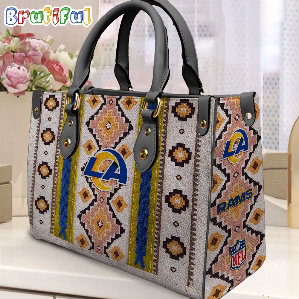 Sportswearmerch Los Angeles Rams NFL Native American Pattern Leather Bag For Fan