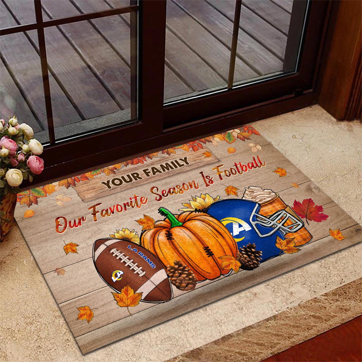 Sportswearmerch Los Angeles Rams NFL Our Favorite Season is Football Doormat For Fan