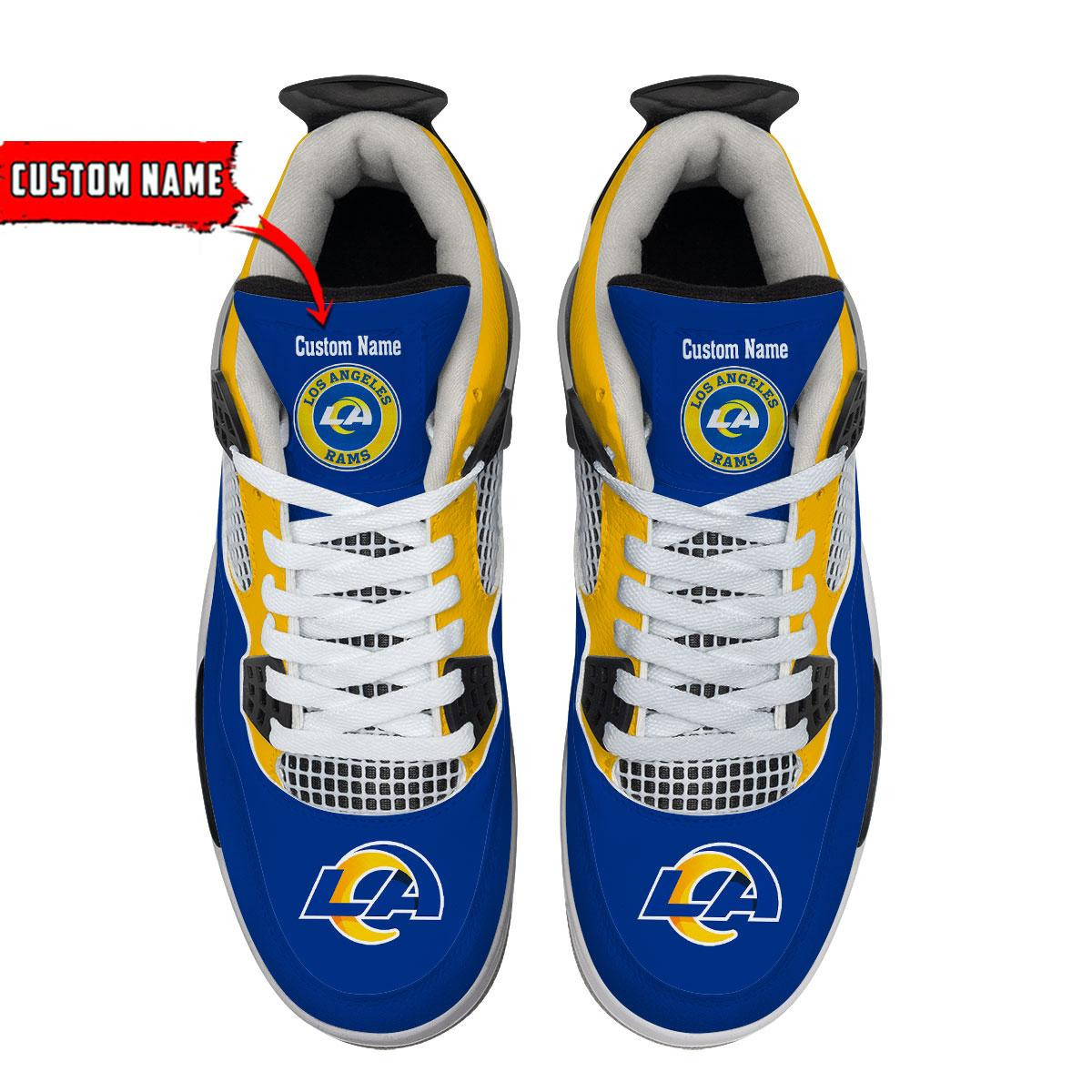 Sportswearmerch Los Angeles Rams NFL Personalized Air Jordan 4 SnAJ4 Sneakers Shoes For Men And Women