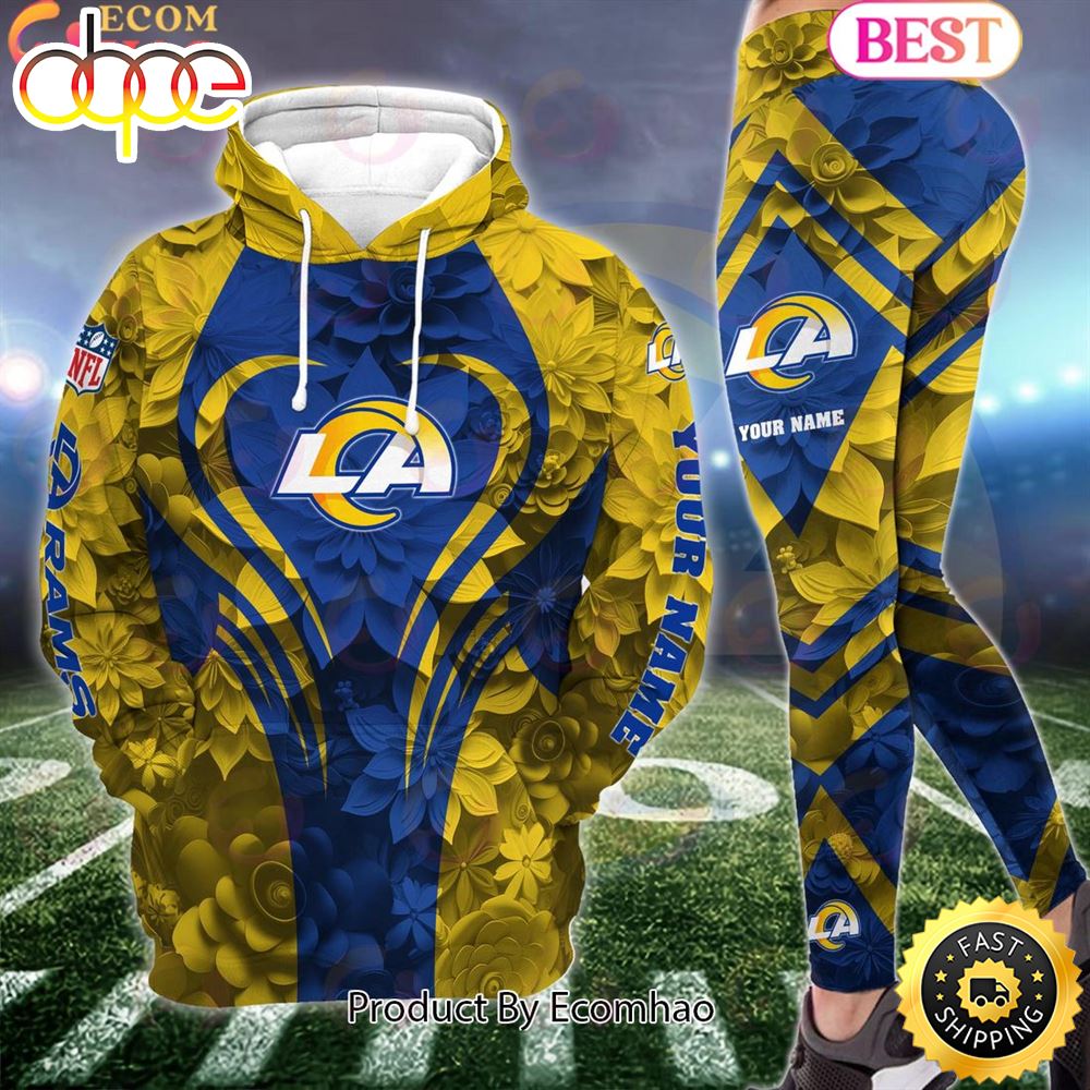 Sportswearmerch Los Angeles Rams NFL Special Flowers Design Hoodie And Leggings For Fan
