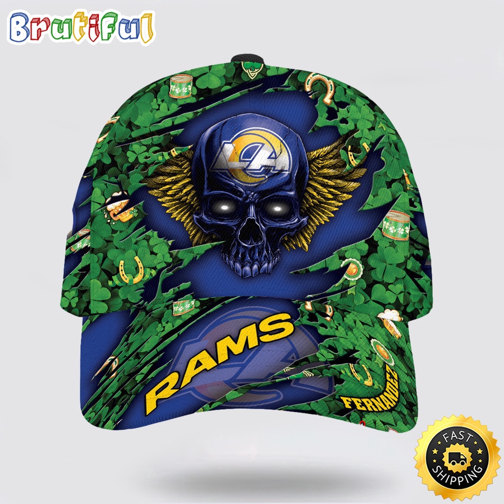 Sportswearmerch Los Angeles Rams NFL St Patrick Day Skull Classic Cap For Fan