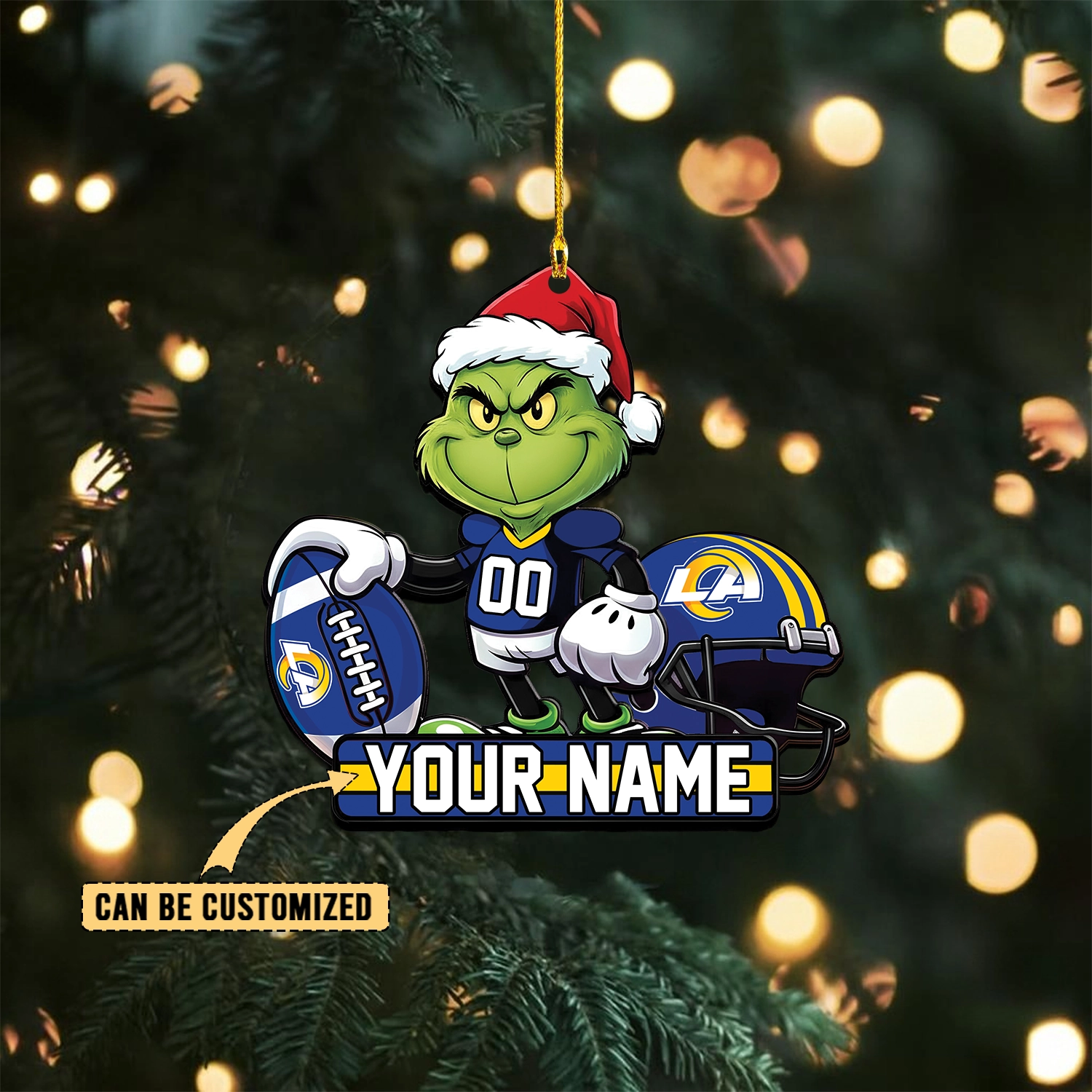 Sportswearmerch Los Angeles Rams NFL The Grinch x Christmas Acrylic Ornament Gift For Fan