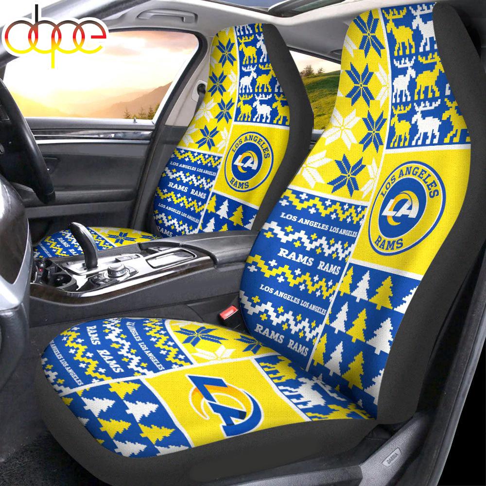 Sportswearmerch Los Angeles Rams NFL Ugly Christmas Car Seat Covers For Fan