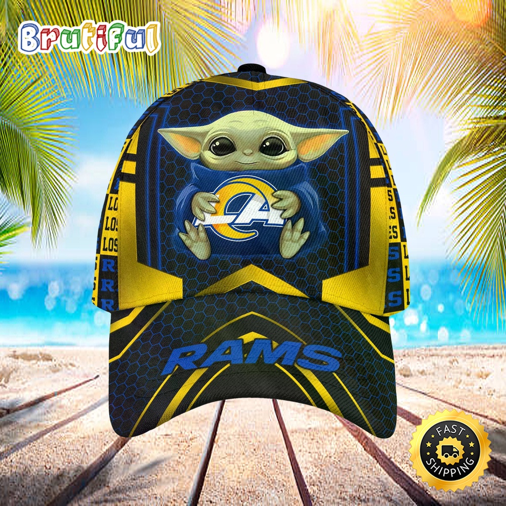 Sportswearmerch Los Angeles Rams NFL x Baby Yoda Classic Cap For Fan