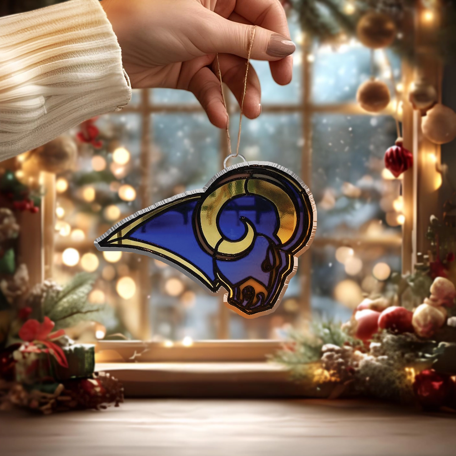 Sportswearmerch Los Angeles Rams NFL x Christmas Acrylic Ornament Gift For Fans