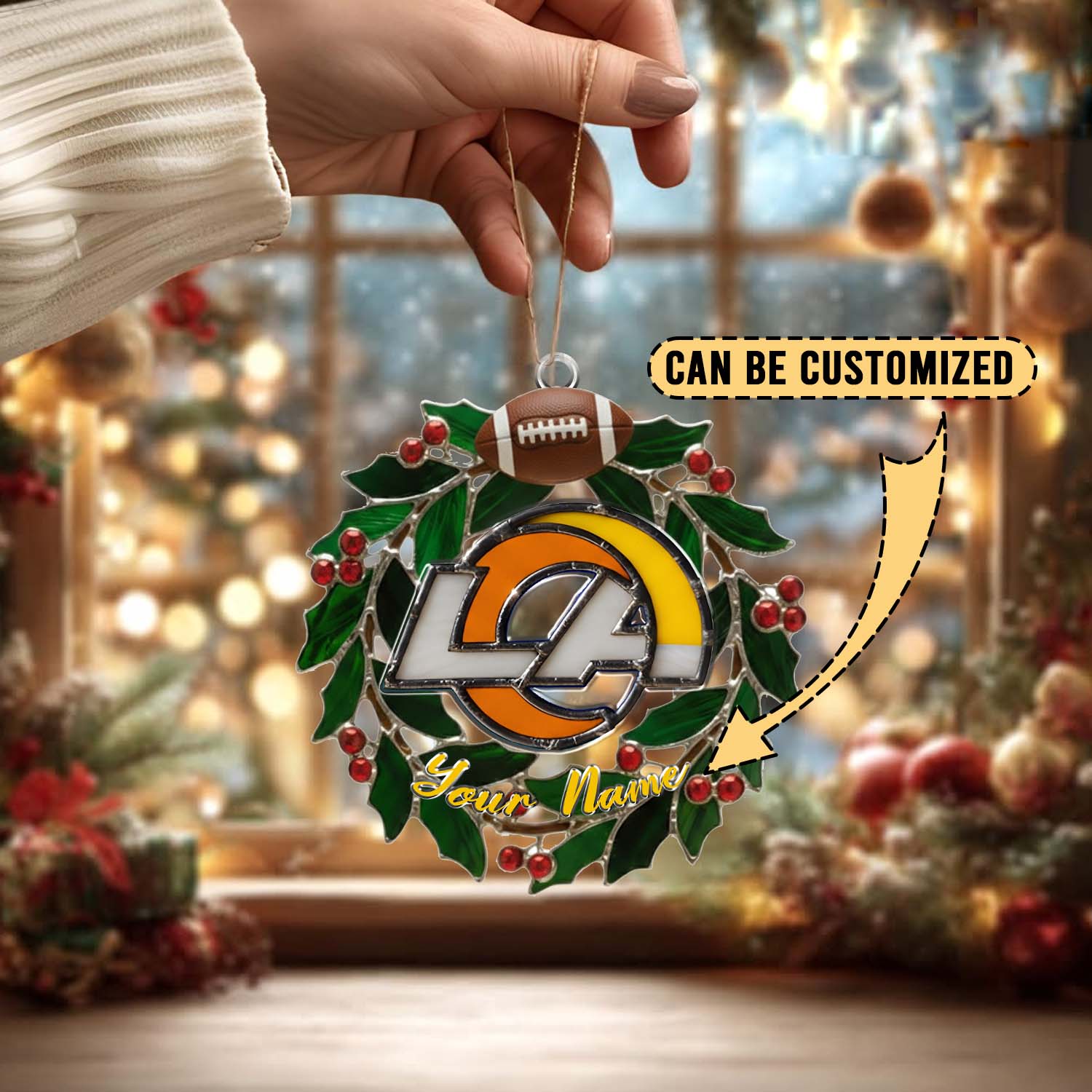 Sportswearmerch Los Angeles Rams NFL x Christmas Acrylic Ornament Gift For Fans