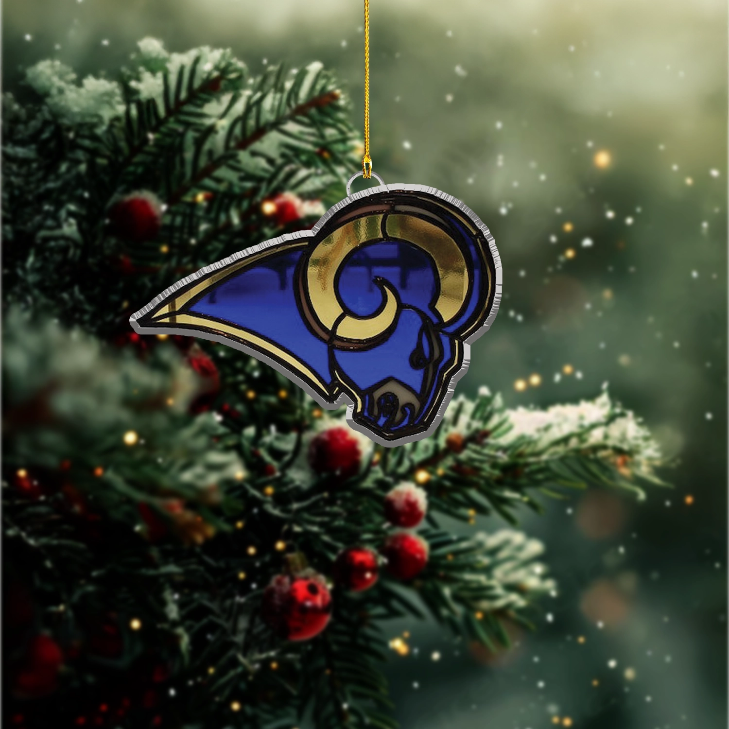 Sportswearmerch Los Angeles Rams NFL x Christmas Acrylic Ornament Gift For Fans