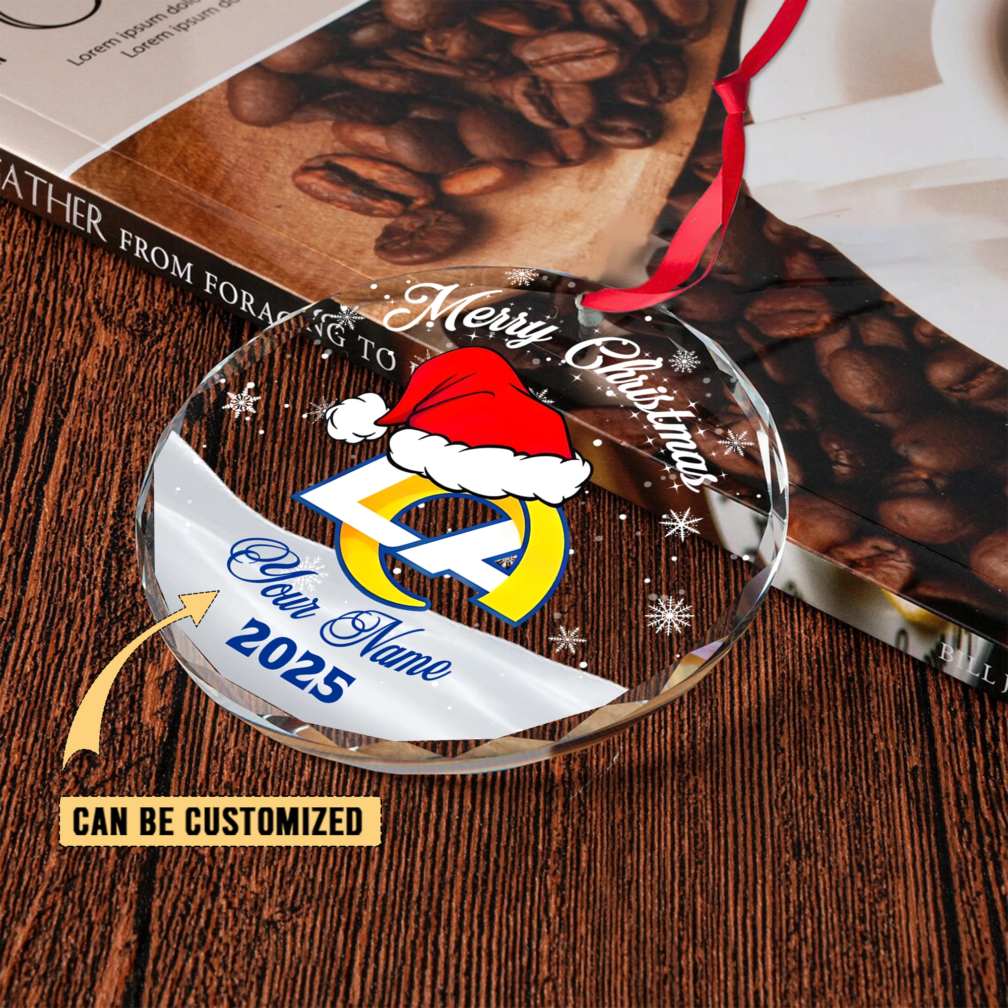 Sportswearmerch Los Angeles Rams NFL x Christmas Glass Ornament Gift For Fan
