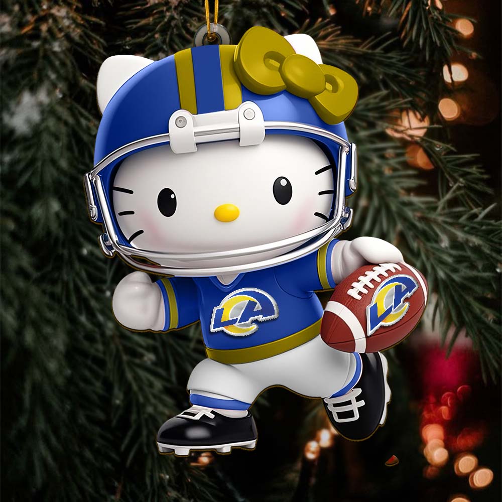 Sportswearmerch Los Angeles Rams NFL x Hello Kitty Personalized Acrylic Ornament Gift For Fans