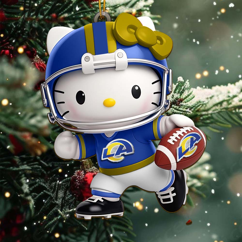 Sportswearmerch Los Angeles Rams NFL x Hello Kitty Personalized Acrylic Ornament Gift For Fans