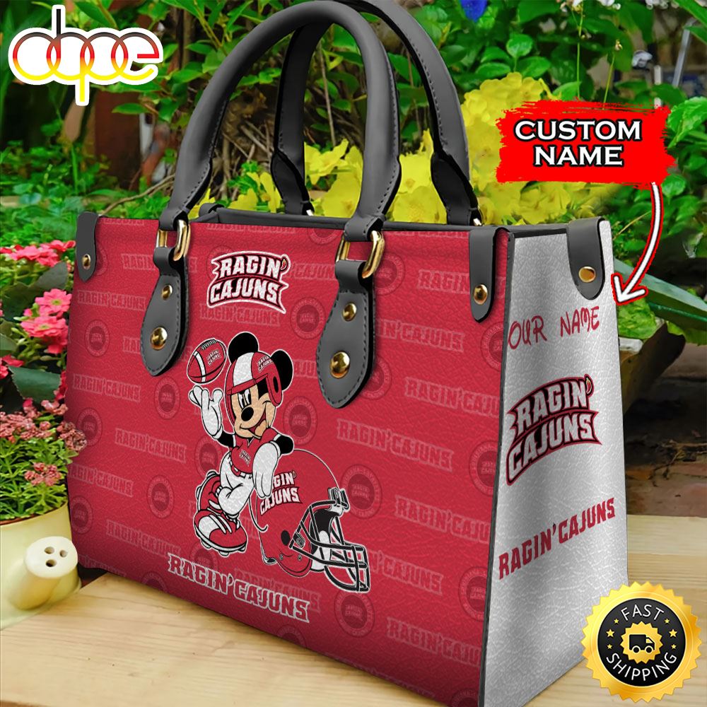 Sportswearmerch Louisiana Ragin' Cajuns NCAA Mickey Leather Bag For Fan